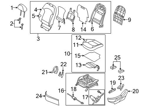 2011 Hyundai Tucson Driver Seat Components Cover-Front Back Anti Noise Diagram for 88145-2S000