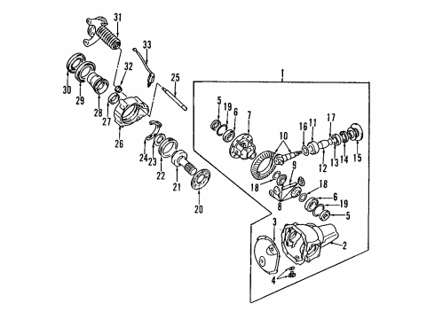 1993 Mitsubishi Montero Front Axle, Axle Shafts & Joints, Differential, Drive Axles, Propeller Shaft Cover-Rear Diagram for MB160948
