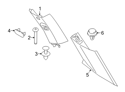 2021 BMW X5 Interior Trim - Quarter Panels TRIM COVER, D-PILL., 3RD SEA Diagram for 51438092633