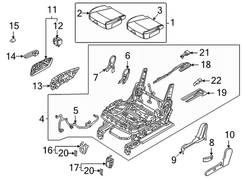2022 Kia Sorento Second Row Seats Covering Assembly-2ND Se Diagram for 89260P2520MRL