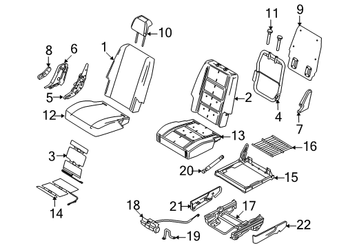 2008 Ford Taurus X Rear Seat Components Strut Diagram for 8A4Z-74624B74-A