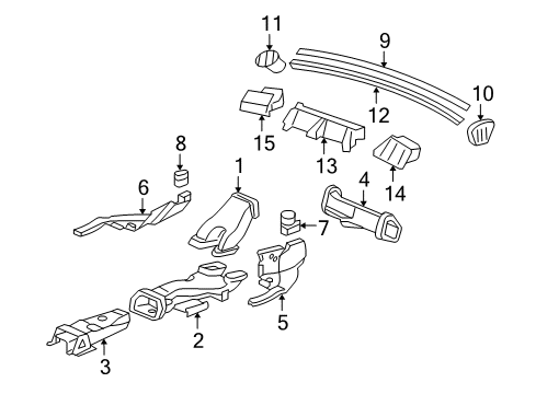 2006 Acura RL Ducts Garnish, Defroster (Medium Gray) (Driver Side) Diagram for 77470-SJA-A01ZB