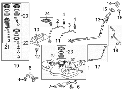 2018 Honda Fit Fuel Injection Protector, Fuel Tank (B) Diagram for 17519-T5A-000