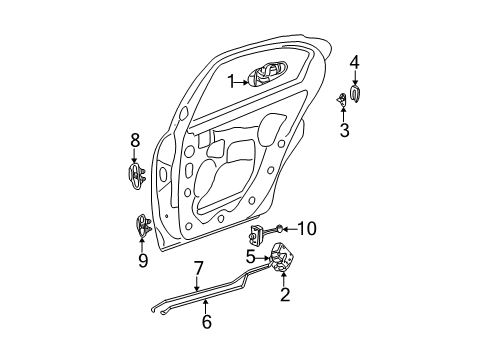 2003 Dodge Neon Rear Door - Lock & Hardware Rear Door Hinge Diagram for 4783806AE