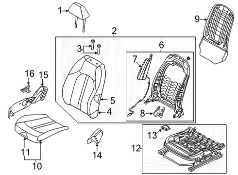 2022 Hyundai Sonata Passenger Seat Components Covering-FR CUSH, RH Diagram for 88260-L1020-VSM