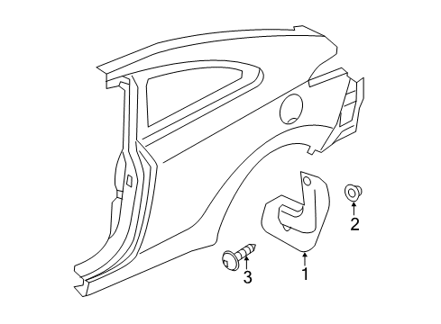 2013 Hyundai Elantra Coupe Exterior Trim - Quarter Panel Rear Wheel Mud Guard Assembly, Left Diagram for 86841-3X500