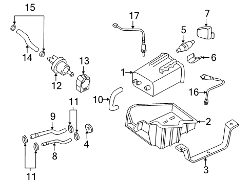 2003 Hyundai Elantra Emission Components Band Assembly-Canister Diagram for 31455-2D502