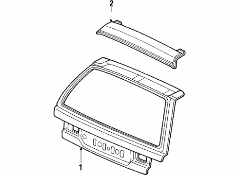 1989 Honda Civic Gate & Hardware Tailgate Diagram for 68100-SH5-A00ZZ