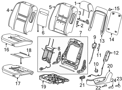 2007 Chevrolet Monte Carlo Power Seats Pad Asm, Driver Seat Cushion Diagram for 19123219