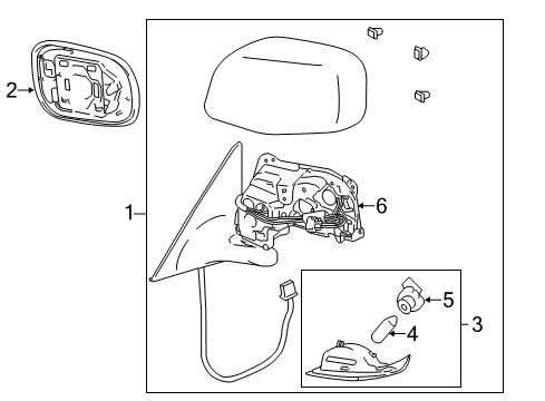 2007 Lexus GS430 Outside Mirrors Mirror Sub-Assy, Outer Rear View, RH Diagram for 87901-30240-G1