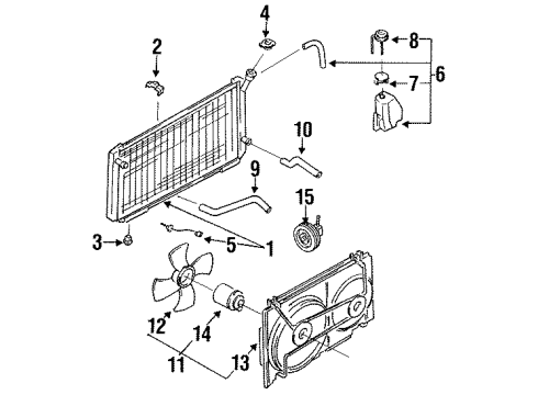 1987 Nissan Sentra Belts & Pulleys Motor Assy-Fan Diagram for 21487-63A00