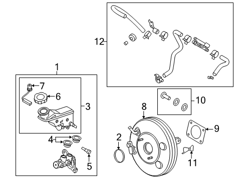 2017 Hyundai Tucson Dash Panel Components Hose Assembly-Brake Booster Vacuum Diagram for 59130-D3100