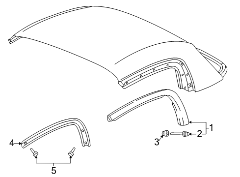 2003 Honda S2000 Exterior Trim - Removable Top Bolt, Center Pillar Garnish Stud Diagram for 90116-SL0-003