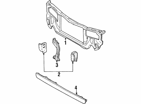 1998 Ford Escort Radiator Support Radiator Support Diagram for F8CZ-16138-AA