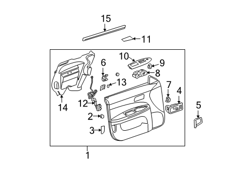 2008 Buick LaCrosse Mirrors Handle Asm-Front Side Door Inside *Neutral L Diagram for 15257304