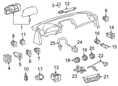 2016 Toyota RAV4 Switches Cluster Assembly Diagram for 83800-0R230-RP