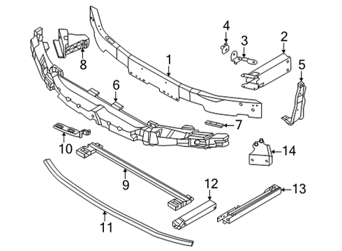 2022 BMW 228i xDrive Gran Coupe Bumper & Components - Front SUPPORTING PLATE Diagram for 51137492075