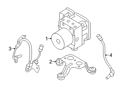 2018 Genesis G80 ABS Components Bracket-Hydraulic Module Diagram for 58960-B1000