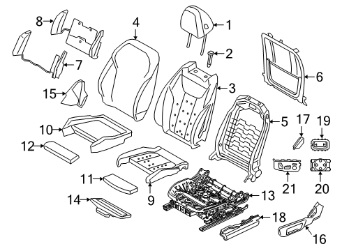 2021 BMW M340i xDrive Power Seats Trim For Seat Outer Electric Right Diagram for 52107469668