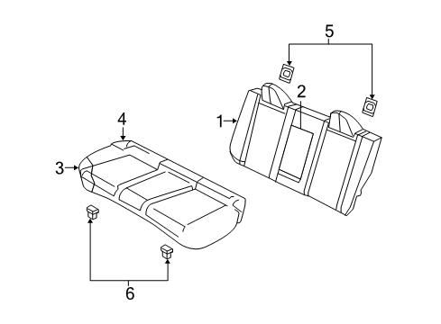 2009 Dodge Avenger Rear Seat Components Rear Seat Cushion Diagram for 1PM60BD1AA