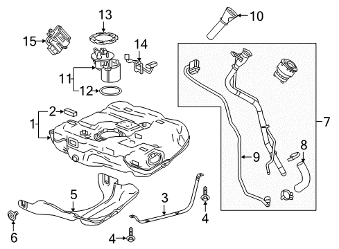 2019 Chevrolet Malibu Fuel Supply Fuel Tank Diagram for 84533179