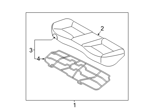 2014 Hyundai Elantra Coupe Rear Seat Components Frame & Pad Assembly-Rear Seat Cushion Diagram for 89150-3X700