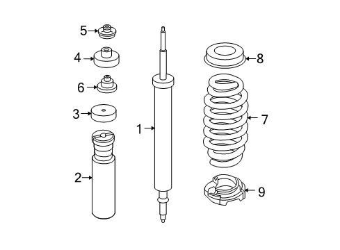 2011 BMW 335d Shocks & Components - Rear Rear Coil Spring Diagram for 33536767347