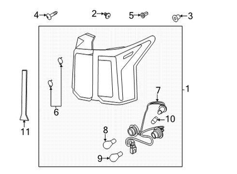 2021 Kia Sorento Bulbs Lamp-Rear Comb OUTSI Diagram for 92410R5000