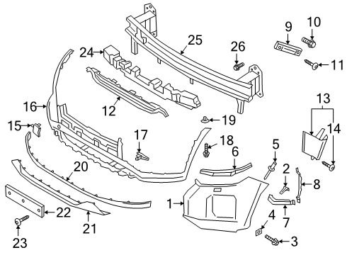 2020 Hyundai Palisade Front Bumper Cover-FR Bumper, LWR Diagram for 86512-S8010