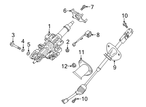 2020 Kia K900 Steering Column & Wheel, Steering Gear & Linkage Dust Cover Assembly Diagram for 56490J6000