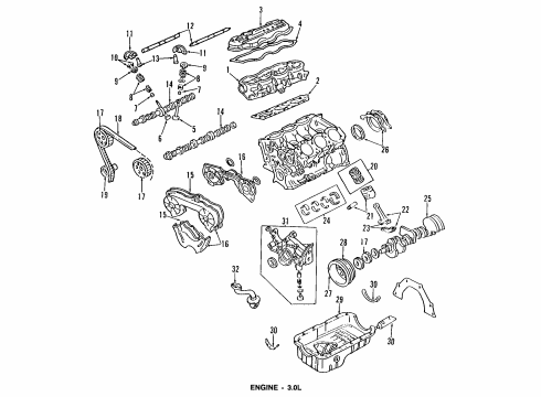 1994 Nissan Quest Engine Parts, Mounts, Cylinder Head & Valves, Camshaft & Timing, Oil Pan, Oil Pump, Crankshaft & Bearings, Pistons, Rings & Bearings Engine Mounting Insulator Assembly, Front Diagram for 11270-0B000