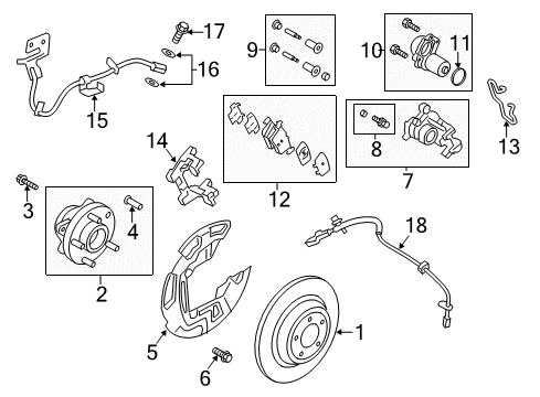 2019 Lincoln MKZ Brake Components Hub Assembly Diagram for HP5Z-1109-A