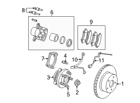2003 Jeep Liberty Brake Components Shoe Kit-Disc Brake Diagram for 5083882AB