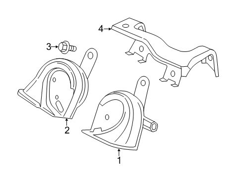 2021 Acura ILX Horn Horn Assembly Diagram for 38100-T4R-J01
