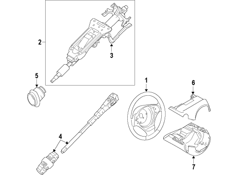 2012 BMW Z4 Steering Column & Wheel, Steering Gear & Linkage Steering Wheel Leather Diagram for 32307842926