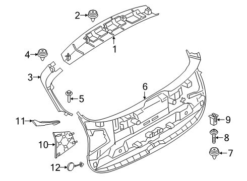 2020 BMW X2 Interior Trim - Lift Gate Lower Tail Lid Trim Panel Diagram for 51497435057