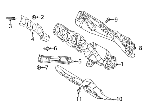 2019 Toyota Corolla Exhaust Manifold Exhaust Manifold Diagram for 17141-F2010