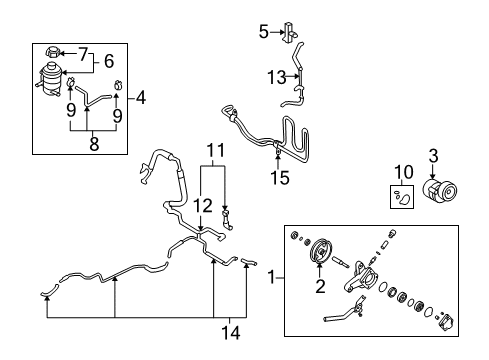 2007 Hyundai Sonata P/S Pump & Hoses, Steering Gear & Linkage Hose-Suction Diagram for 57530-3K000--DS