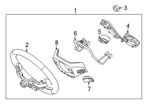 2015 Kia Forte Steering Column & Wheel, Steering Gear & Linkage Steering Wheel Assembly Diagram for 56110A7060D3A