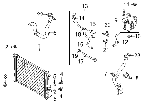 2019 Lexus UX250h Radiator & Components By-Pass Hose Diagram for 16261-24030