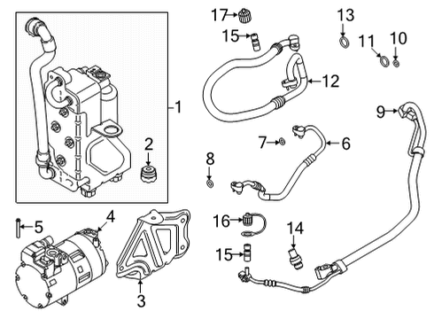 2021 BMW X3 A/C Condenser, Compressor & Lines Condenser Air Conditioning With Drier Diagram for 64509367096