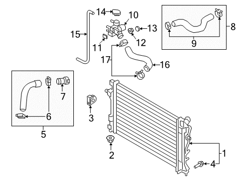 2020 Hyundai Elantra GT Radiator & Components Radiator Assembly Diagram for 25310-F2100