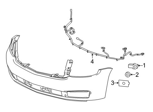 2020 Chevrolet Tahoe Electrical Components - Front Bumper Harness Diagram for 84421360