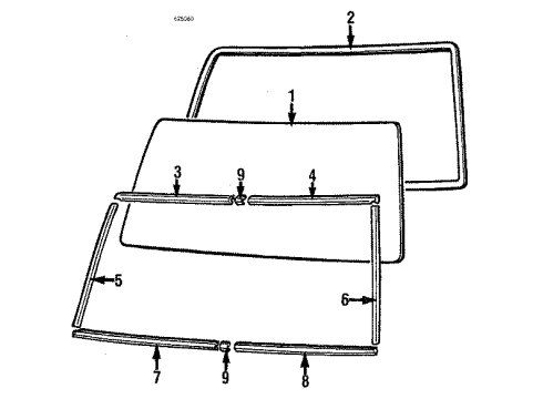 1989 Mitsubishi Montero Windshield Glass Motor-Motor, Windshield Was Diagram for MB140838