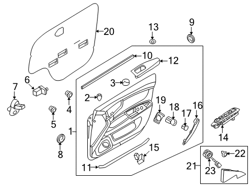 2010 Kia Optima Interior Trim - Front Door Seal-Front Door Trim LH Diagram for 823912G000