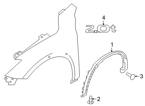 2017 Infiniti QX30 Exterior Trim - Fender Over Fender-Front, RH Diagram for 63860-5DA0A