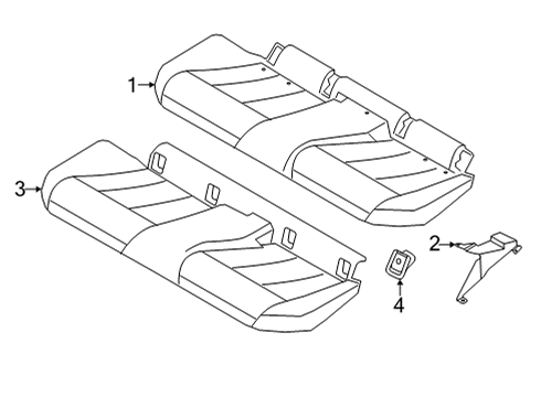 2020 BMW M235i xDrive Gran Coupe Rear Seat Components LEATHER COVER FOR BASIC SEAT Diagram for 52208096801