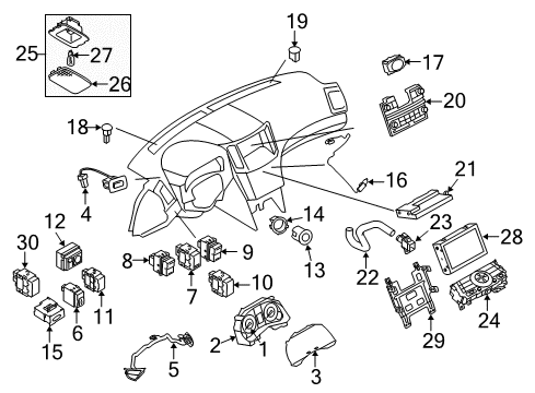 2009 Infiniti FX50 Cluster & Switches, Instrument Panel Warning Assy-Instrument, A Diagram for 25020-JK60A