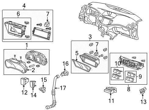2013 Acura TSX Cluster & Switches, Instrument Panel Meter Assembly, Combination Diagram for 78100-TL2-A03