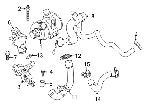 2013 BMW X1 Water Pump Water Hose Diagram for 11537603514